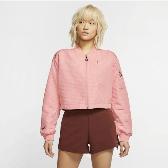 Nike Jackets & Blazers - Nike Women's Pink/ Peach ?  Bomber Jacket Lightweight Size S